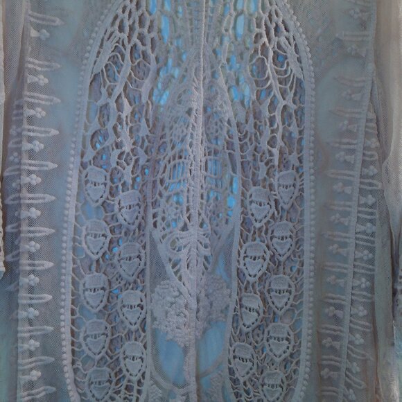 Forgotten Grace Womens Kimono Mauve Rose Sheer Lace Size 2X - Picture 6 of 9